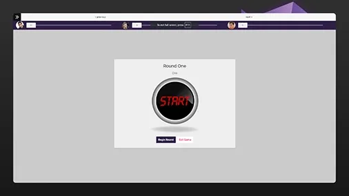 Interactive learning screen from The 4Pillars Courses, showing the start screen for a game round designed to engage and test players' mindset skills.